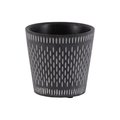 Urban Trends Collection Cement Round Pot with Oblong Design Body  Tapered Bottom Black 51910